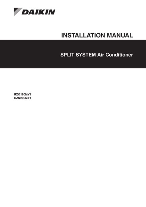 daikin rzq200my1 installation manual.